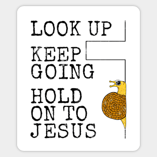 Hold Onto Jesus, Snail Church Pastor Christian Humour Sticker